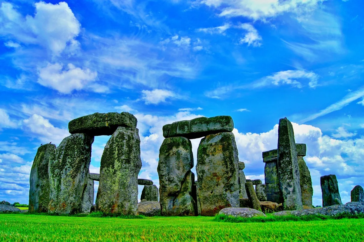 Stonehenge ancient monument at sunrise, Wiltshire England